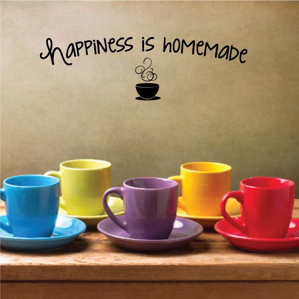 Image of Happiness is Homemade Coffee Wall Decal