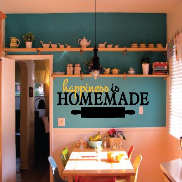 Image of Happiness is Homemade Roller Pin Wall Decal