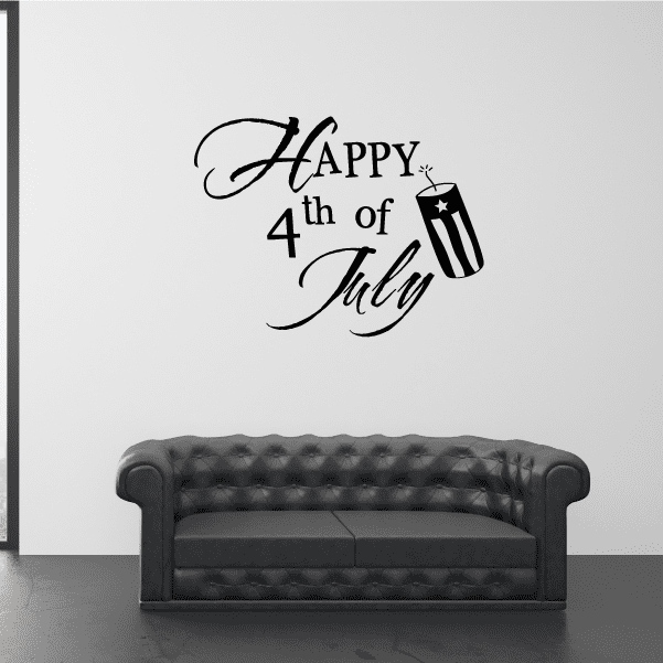 Image of Happy 4th of July Firecracker Decal