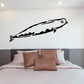 Happy beluga whale wall decal, black outline with smiling face and fins