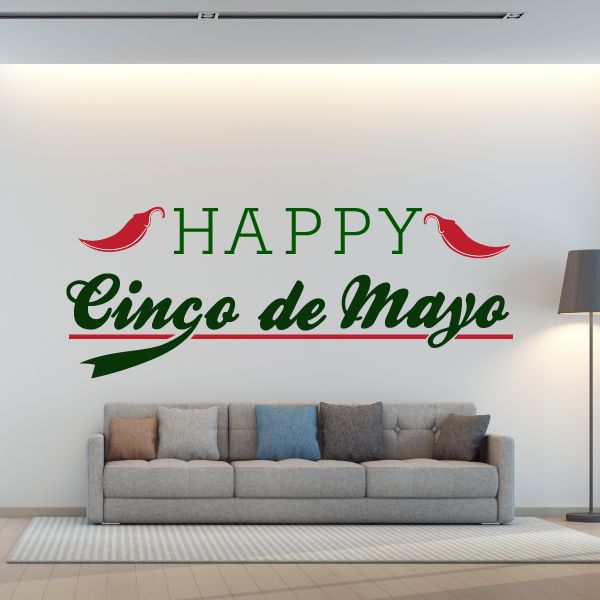 Image of Happy Cinco De Mayo Wall Decal - Vinyl Decal - Car Decal - Idcolor019