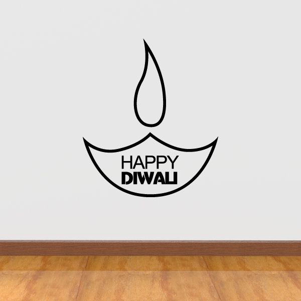 Image of Happy Diwali Candle Decal