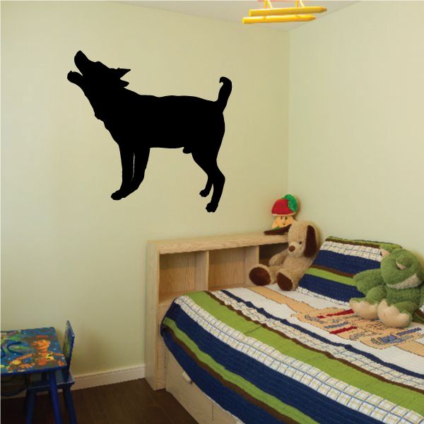 Black dog silhouette wall decal