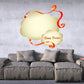 Easter cloud wall decal with orange-and-white ribbon tails and 'Happy Easter' text