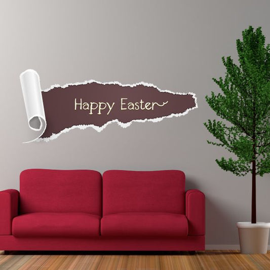 Image of Happy Easter Illusion Horzontal Tear Sticker