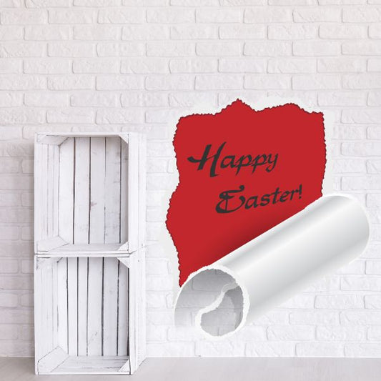 Image of Happy Easter Illusion Vertical Tear Sticker