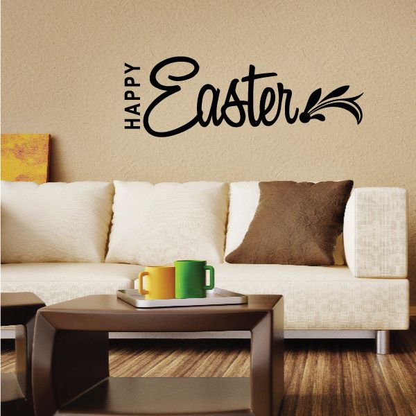 Image of Happy Easter Leafy End Decal