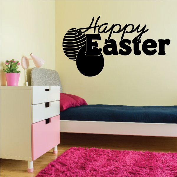 Image of Happy Easter with Double Eggs Decal