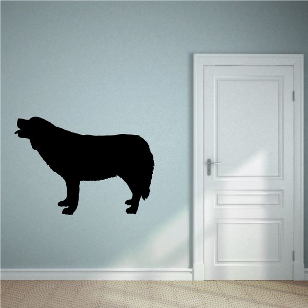 Black mountain dog silhouette wall decal