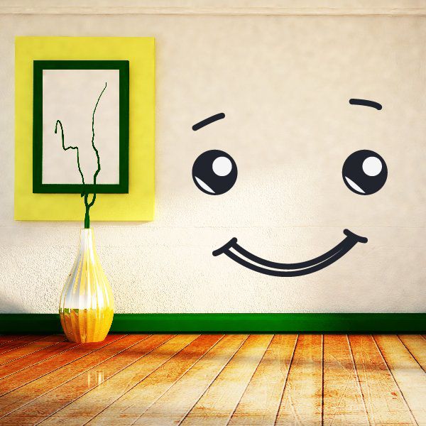 Image of Happy Face Expression Wall Decal - Vinyl Decal - Car Decal - Idcolor001