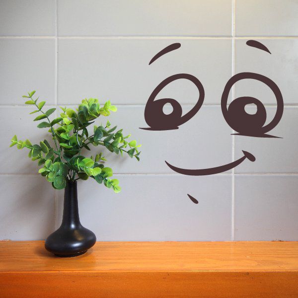 Image of Happy Face Expression Wall Decal - Vinyl Decal - Car Decal - Idcolor051