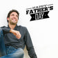 Happy Father's Day decal with bold black ribbon banner typography
