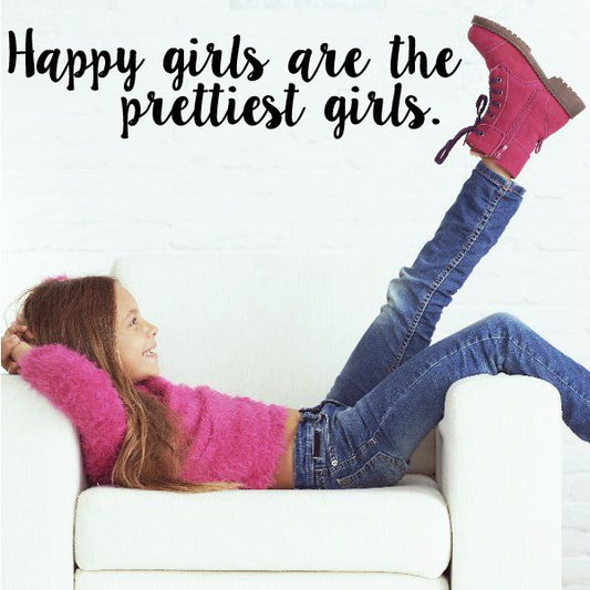 Image of Happy Girls are the Prettiest Girls Wall Decal