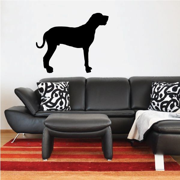 Black Great Dane dog silhouette wall decal