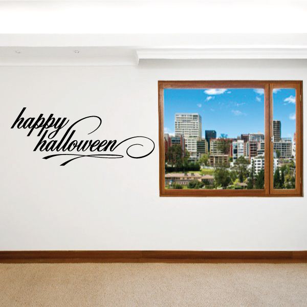 Image of Happy Halloween Cursive Text Decal