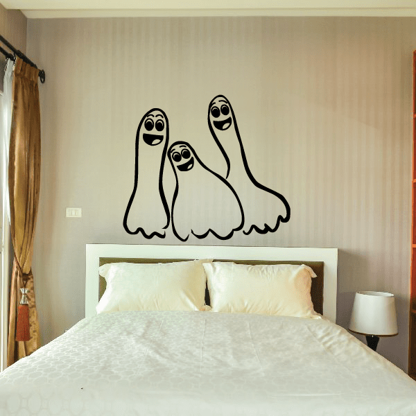 Image of Happy Halloween Ghosts Trio Holiday Decal