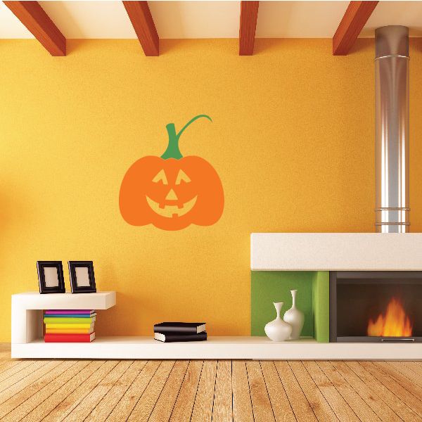 Image of Happy Halloween Jack-o-Lantern Printed Die Cut Decal