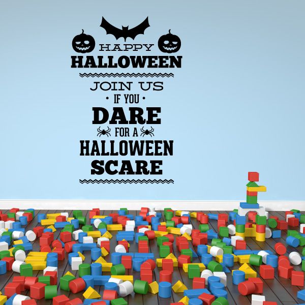 Image of Happy Halloween Join Us If You Dare For A Halloween Scare Decal