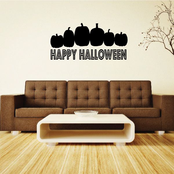 Image of Happy Halloween Pumpkin Patch Silhouette Decal