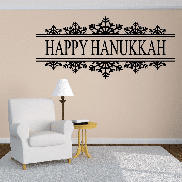 Image of Happy Hanukkah Snowflake Banner Decal