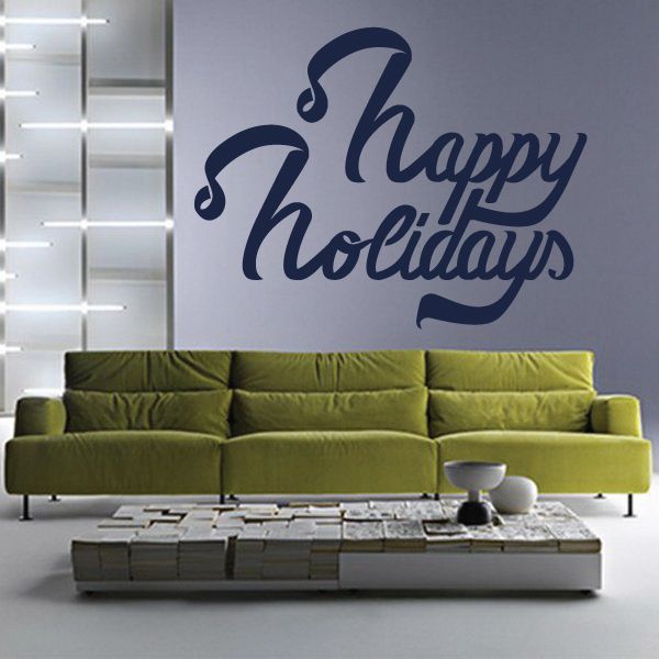 Image of Happy Holidays Ribbons Decal