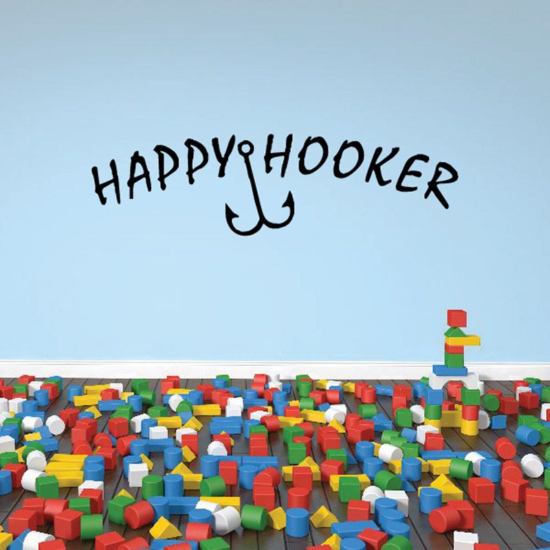 Image of Happy Hooker Fishing Decal