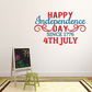 Independence Day decal with colorful text: Happy Independence Day since 1776, 4th July