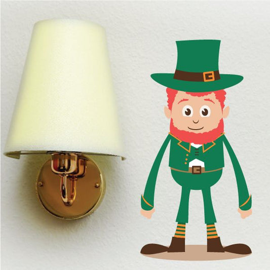 Image of Happy Leprechaun St Patrick's Day Printed Die Cut Decal