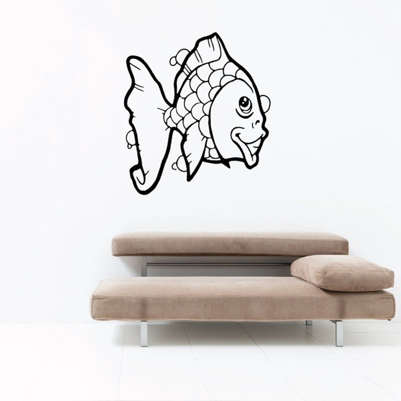 Image of Happy Looking Goldfish Decal