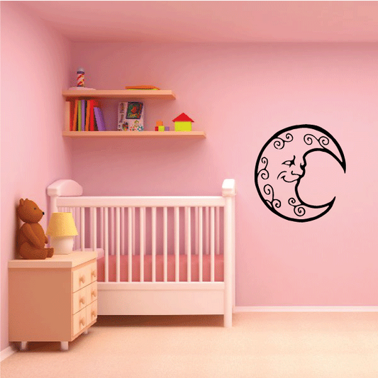 Image of Happy Moon Swirls Decal