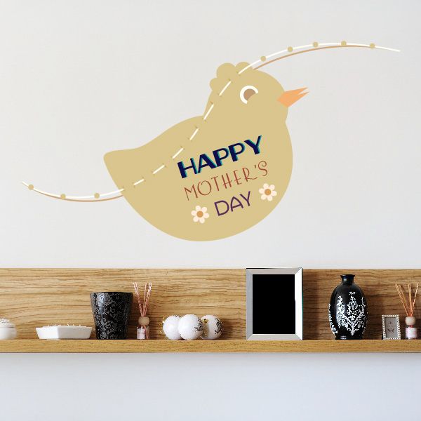 Mother's Day duck sticker with 'Happy Mother's Day' text and flower accents