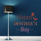 Happy Mother's Day flower accent wall decal with ribbon-style text