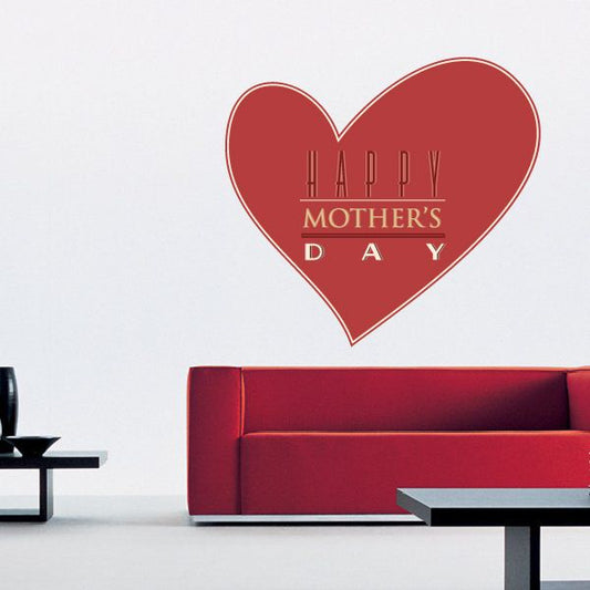 Image of Happy Mothers Day Groovy Heart Sticker