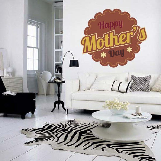 Image of Happy Mothers Day Round Scallop Cut Sticker