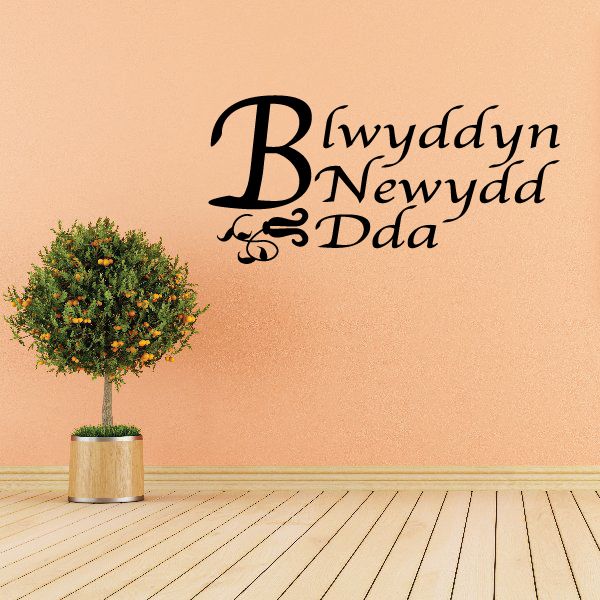 Image of Happy New Year Blwyddyn Newydd Dda Decal