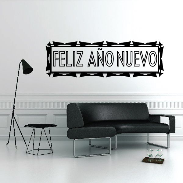 Image of Happy New Year Frame Style Feliz Ano Nuevo Decal