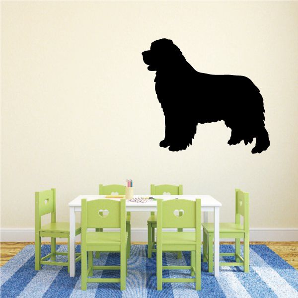 Newfoundland dog decal, black silhouette