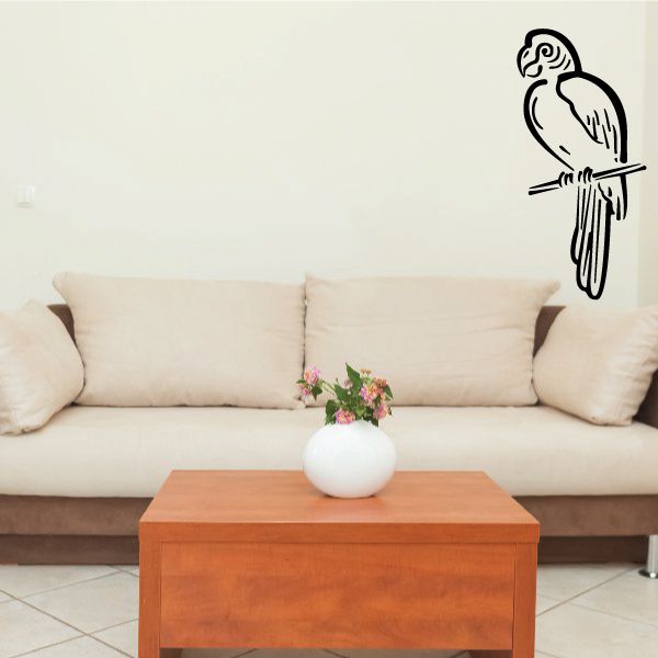 Image of Happy Parrot Perched Decal