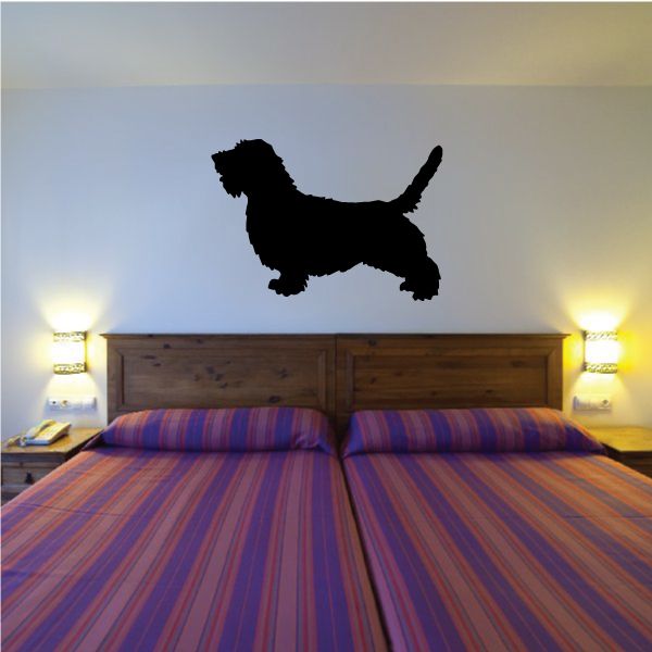 Black PBGV dog silhouette decal