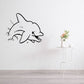 Dolphin wall decal with playful black line art and splash bubbles