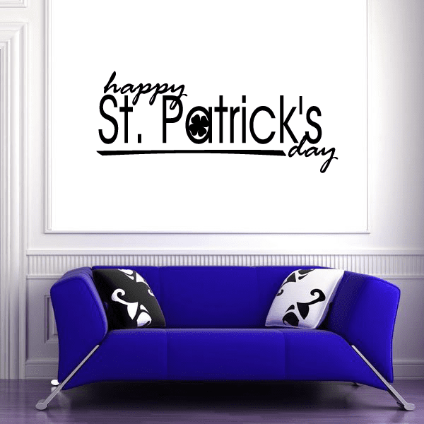 Image of Happy St Patricks Day Clover Decal