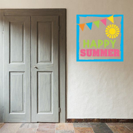 Image of Happy Summer Printed Die Cut Decal