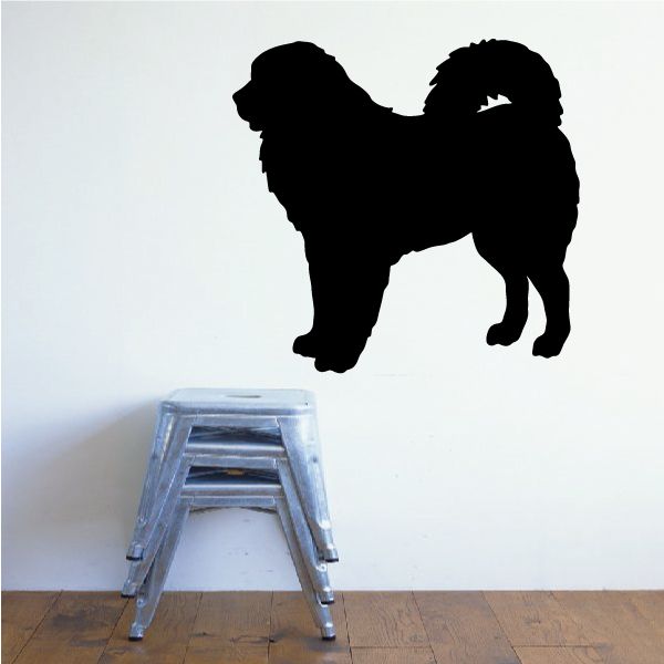 Tibetan mastiff silhouette decal, black dog standing