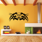 Tribal moon wall decal with smiling face and black decorative rays