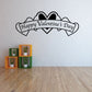 Valentine's Day hearts wall decal with 'Happy Valentine's Day' ribbon banner