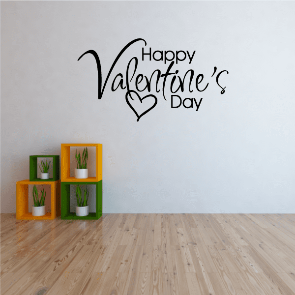 Happy Valentine’s Day script decal with heart
