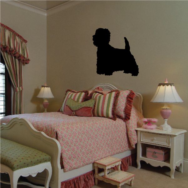 West Highland white terrier decal with black dog silhouette