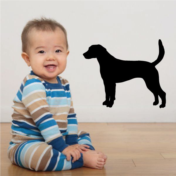 Black harrier dog silhouette decal