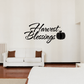 'Harvest Blessings' Thanksgiving wall decal with pumpkin icon