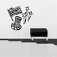 4th of July hat and flag wall decal set with stars and striped hat and waving flag